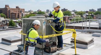 safe tool handling for aircon rooftop installation