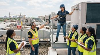 HVAC elevated work safety harness training course