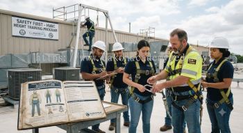 HVAC fall arrest system harness training guide