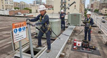 aircon technician rooftop safety accident prevention