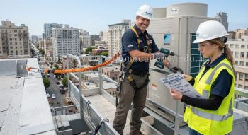 HVAC technician industrial working platform safety