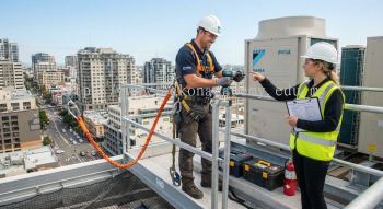 industrial air conditioning servicing height safety