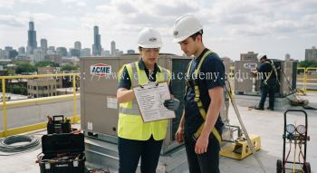 HVAC contractor work at height permit procedure