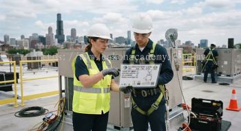 HVAC fall protection permit to work system