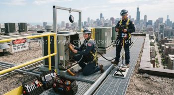 air conditioning servicing hazard control at height