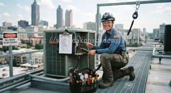 aircon technician rooftop servicing safety checklist