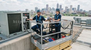 HVAC elevated work platform servicing safety