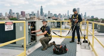 HVAC fall prevention methods for servicing work