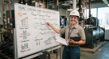 HVAC cooling load calculation steps formula