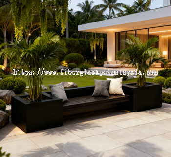 Premium Fiberglass Outdoor Bench   Weatherproof & UV-Resistant Garden Seating ���ʲ����ֻ��ⳤ�� Bangku Luar Gentian Kaca Premium