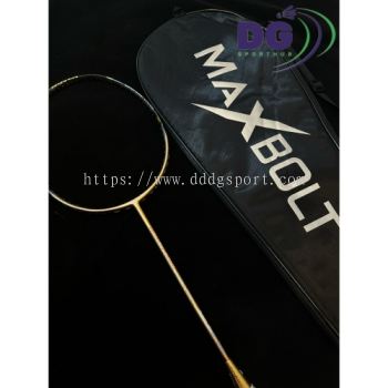 MAXBOLT WOVEN GOLD LIMITED EDITION BADMINTON RACQUET WITH HARD COVER (100% AUTHENTIC)