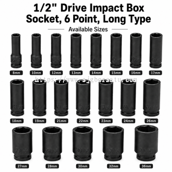 1/2�� Drive Deep Impact Box Socket, 6 Point, Long Type  TL-SO1B-[size]L06