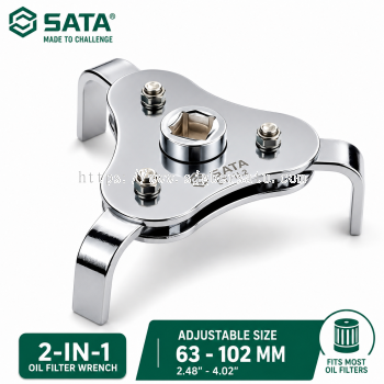 SATA 97422 Adjustable 3-Jaw Oil Filter Wrench, 63mm 102mm  ST-OFO-2WAY