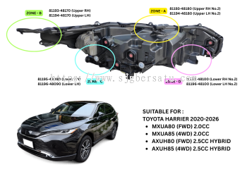 Original Toyota Harrier XU80 Headlamp Repair Bracket Series, Zone A / B / C / D | MXUA80 / MXUA85 / AXUH80 / AXUH85