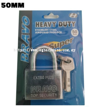 50MM BRAVO CHROMED PADLOCK