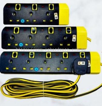 DLX D10 4G EXTENSION SOCKET C/W 5M WIRE & PLUG TOP (NEON) *B