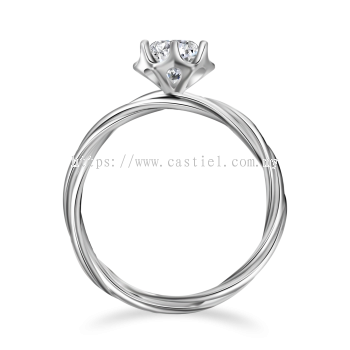 Castiel Star Vine White Gold Solitaire Engagement Ring