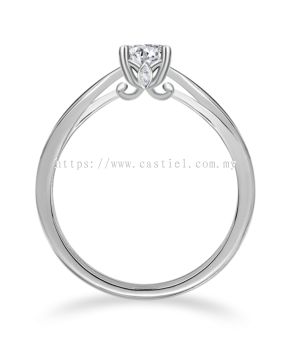Castiel Magic Carriage 18K White Gold 6 Love Prong Crown Solitaire Engagement Ring