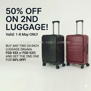 Samel 24" FGD 533 Japanese Concept Shinpurusa Premium Expandable Front-Open 100% PC Luggage