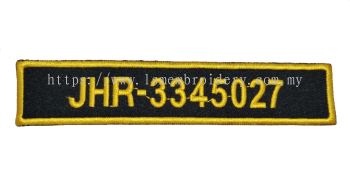 Embroidery JPJ Name Tag Patch / JPJ Badge Sulam   Custom Jabatan Pengangkutan Jalan (Road Transport Department) Uniform Nametag