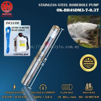 OKIYIO STAINLESS STEEL BOREHOLE PUMP 370w - 230v