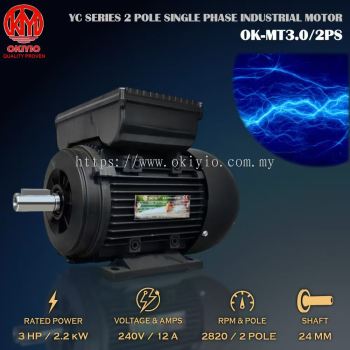 OKIYIO 3HP ELECTRIC MOTOR 240V (HEAVY DUTY)