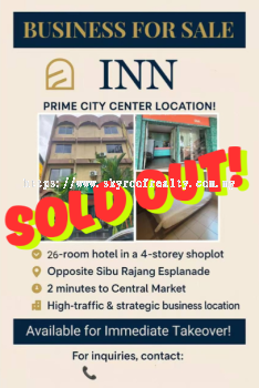 4层楼角头酒店INN转让 4-storey corner hotel INN for sale @ Sibu