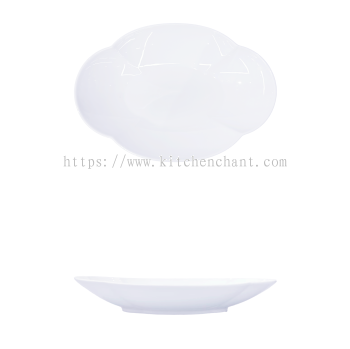 YGB-12'' -four-leaf-fish-plate-月光白12-四叶鱼盘