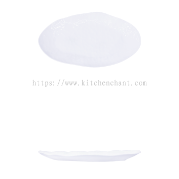 YGB-14.5'' -oval-shallow-dish-月光白-14.5-原石椭圆浅盘