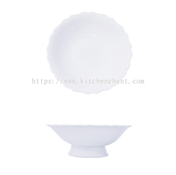 YGB-8'' -lotus-heart-tall-bowl-月光白-8-莲心高脚碗