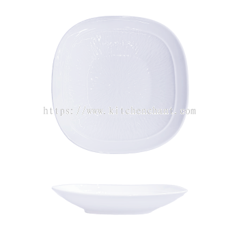 YGB-9.5'' -tree-pattern-square-soup-plate-月光白-9.5-竖纹方正汤盘