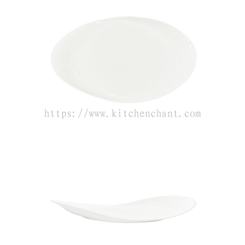 YX-BC-17.25'' Beautiful Oval Curved Edge Plate 17.25 美异椭圆翘边盘