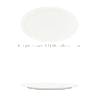 YX-BC-18'' Songting Oval Flat Bottom Plate 18 宋庭椭圆平底盘