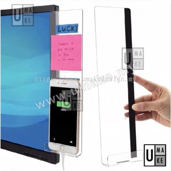 Acrylic Monitor Memo Board | Computer Side Notes Board with Phone Holder