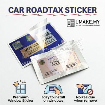 Transparent Roadtax Sticker Printing Supplier | Custom Windscreen Cukai Jalan Vinyl, Fleet Bulk (Pelekat Cermin, Factory Direct)
