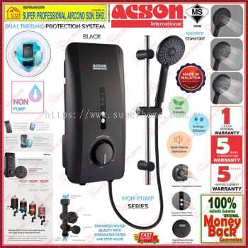 Acson Water Heater ASH38A-B Black Instant Water Heater (Non-Pump Series)