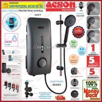 Acson Water Heater ASH38A-G Grey Instant Water Heater (Non-Pump Series)