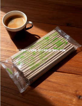 Compostable Drinking Straw (Made by Coffee Bean Waste) Bare or Individual Wrap or Custom Wrap Available