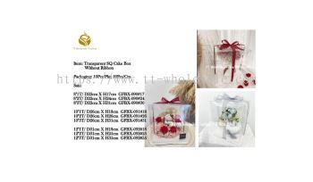 Transparent Square Cake Box | Perfect for Cakes & Pastries (GFBX-090/091/092)
