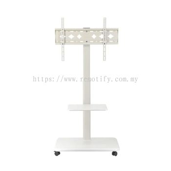 YW04 现代风移动电视推车支架 适用于32"-65"电视  带MDF置物板设计  VESA 600x400mm