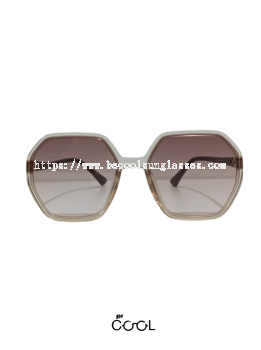 Be Cool Mayjune Transparent Brown Acetate Sunglasses Gold Metal Piece 2tone 50% Brown