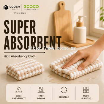 LODER ECOCO Super Absorbent Dish Cloth Microfiber Cleaning Cloth Kitchen Cleaning Towel Fast Drying Rag