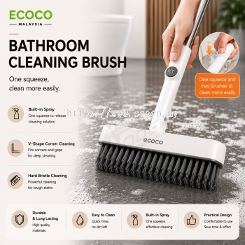 LODER ECOCO Bathroom Cleaning Brush Kit with Hard-bristled Brush and Liquid Spray floor brush