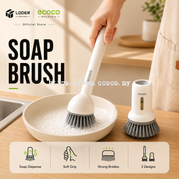 LODER ECOCO Soap Dispensing Dish Brush Kitchen Cleaning Brush Pot Pan Scrub Brush with Handle