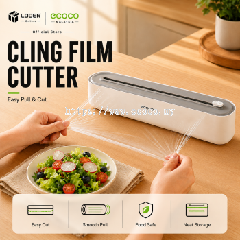 LODER ECOCO Cling Film Cutter Plastic Wrap Dispenser Food Wrap Cutter Kitchen Organizer