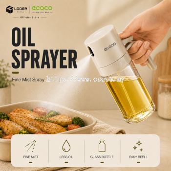 LODER ECOCO Glass Oil Sprayer Bottle Fine Mist Olive Oil Sprayer for Air Fryer Cooking Oil Dispenser