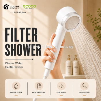 LODER ECOCO Filter Shower Head High Pressure Handheld Shower Head Water Saving Bathroom Shower Head with Filter