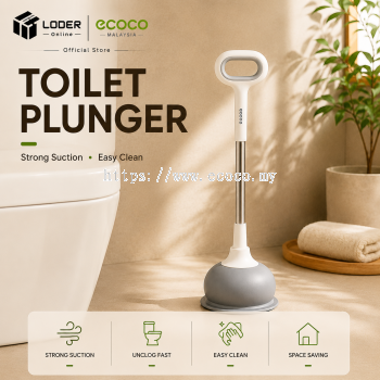 LODER ECOCO Toilet Plunger Heavy Duty Drain Clog Remover Strong Suction Bathroom Toilet Cleaning Tool