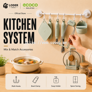 LODER ECOCO Kitchen Hook Rack Bowl Clamp Pot Lid Holder Heat Pad Heat Resistant Glove Set Kitchen Storage Accessories