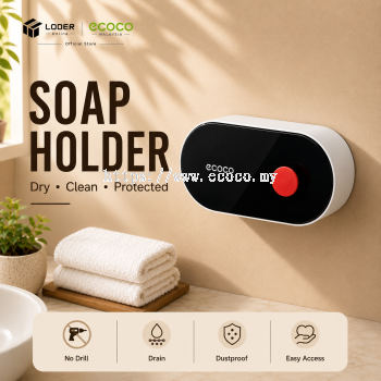 LODER ECOCO Soap Holder Wall Mounted Soap Dish Self Draining No Drill Bathroom Organizer Soap Tray